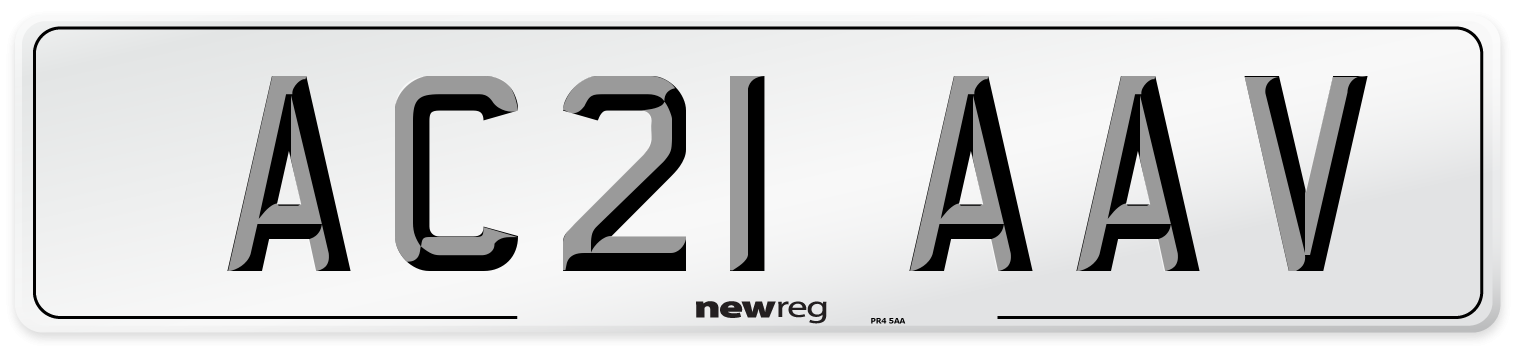 AC21 AAV Number Plate from New Reg